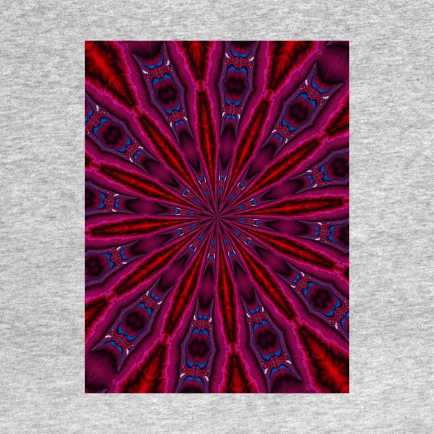 Ruby Sapphire Fractal Mandala Kaleidoscope Abstract by Artist4God